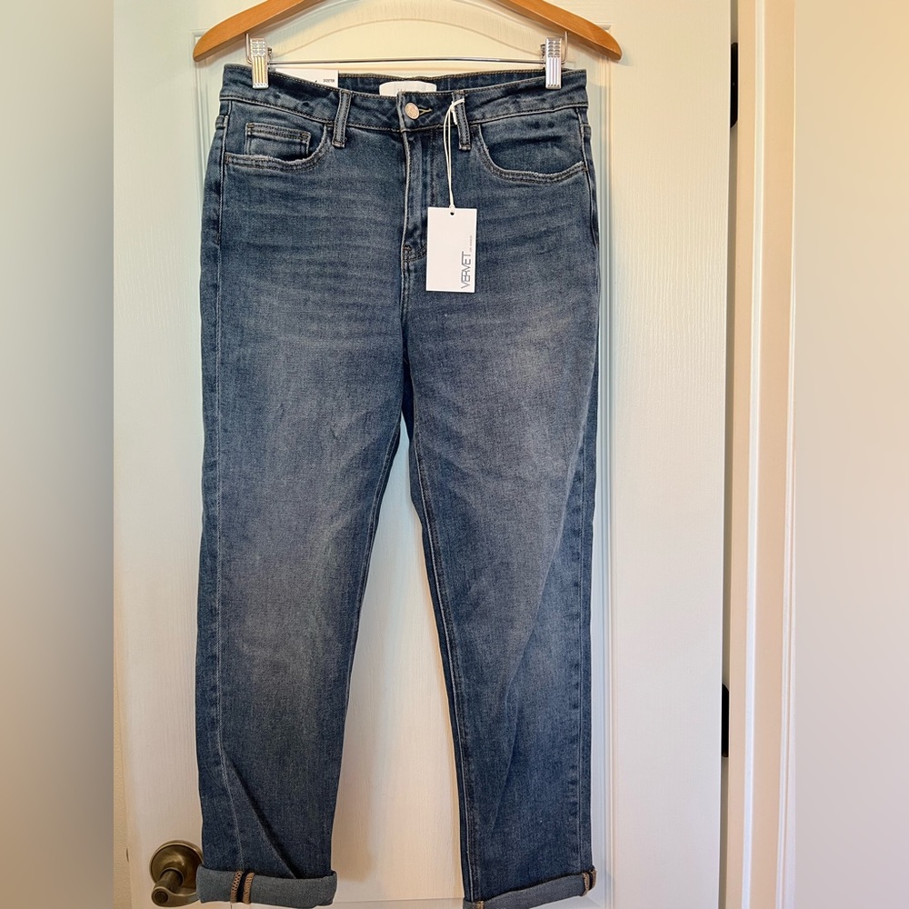 VERVET BY FLYING MONKEY Medium Wash Blue Boyfriend Jeans